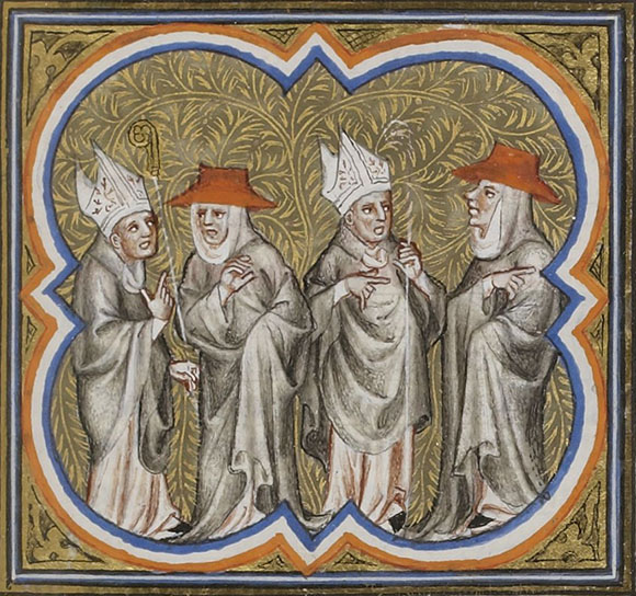 Enluminure symbolisant le Schisme de 1130 서방교회의 분열을 상징화한 14세기의 세밀화-web.jpg